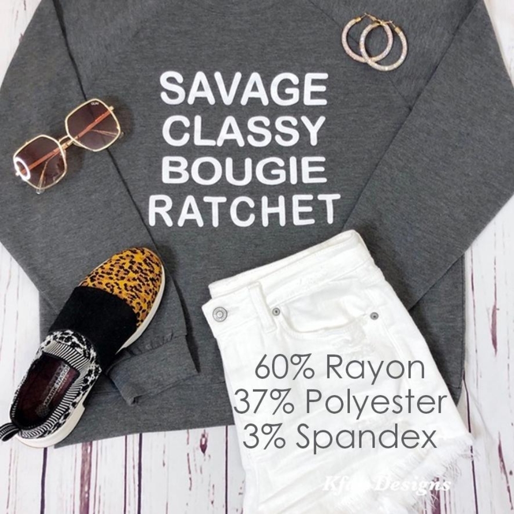 Savage Printed Baby Terry Sweatshirt NEW - Picture 2 of 6